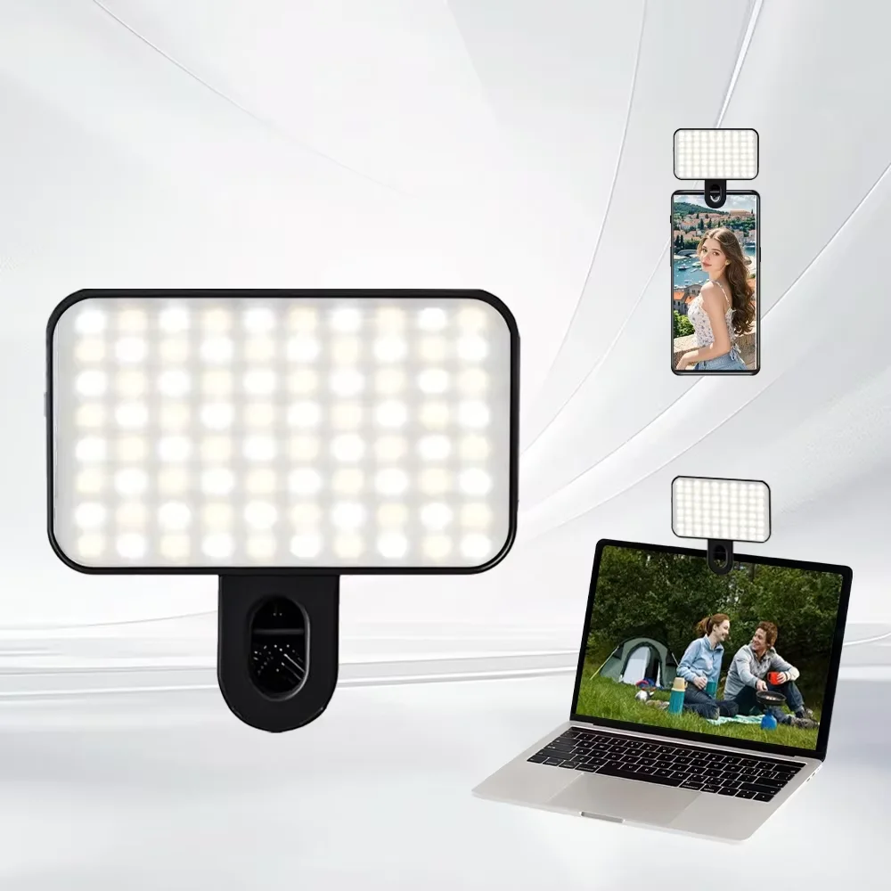 Mini lampa selfie przypinana 3 kolory ściemnianie 📸