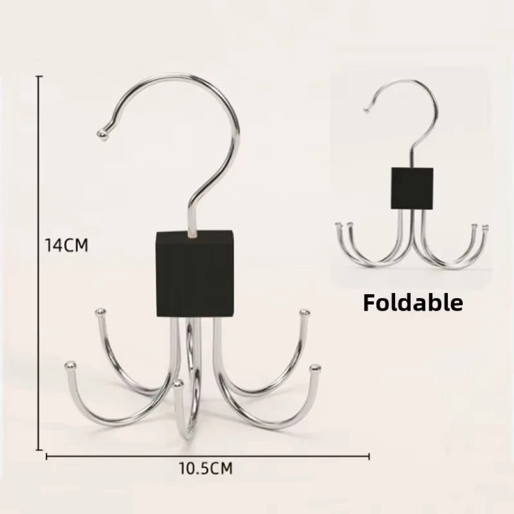Obrotowy 360° drewniany organizer wielohakowy do szafy 👔