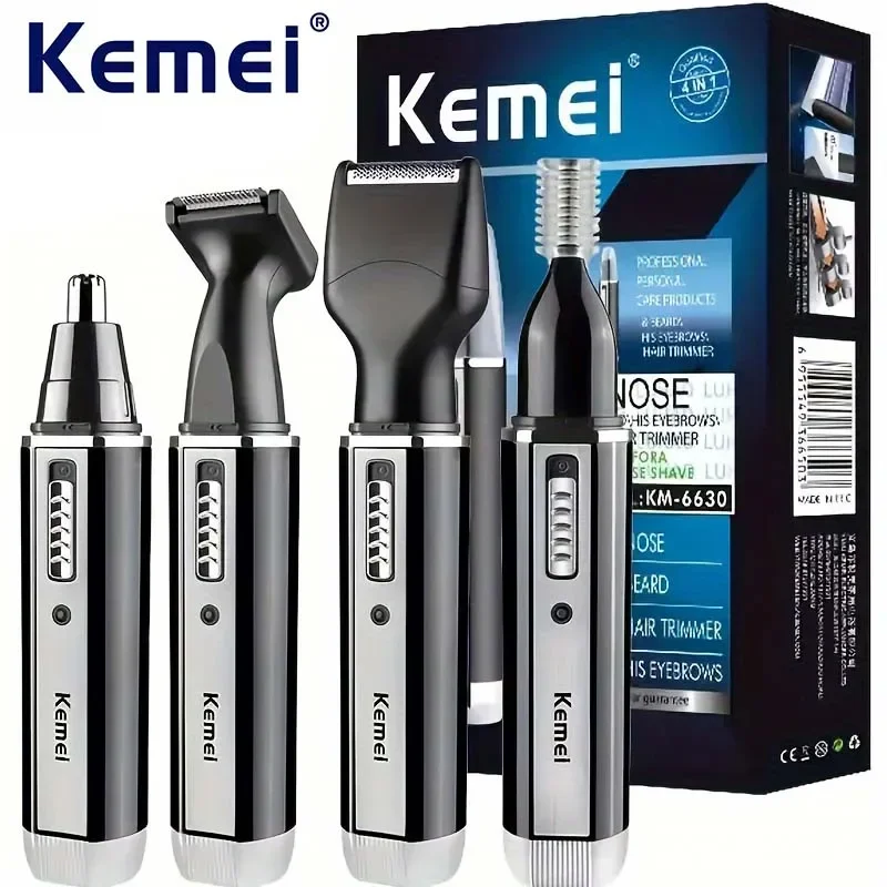 Kemei KM-6630 4w1 Akumulatorowy Trymer męski nosa/uszu 🪒